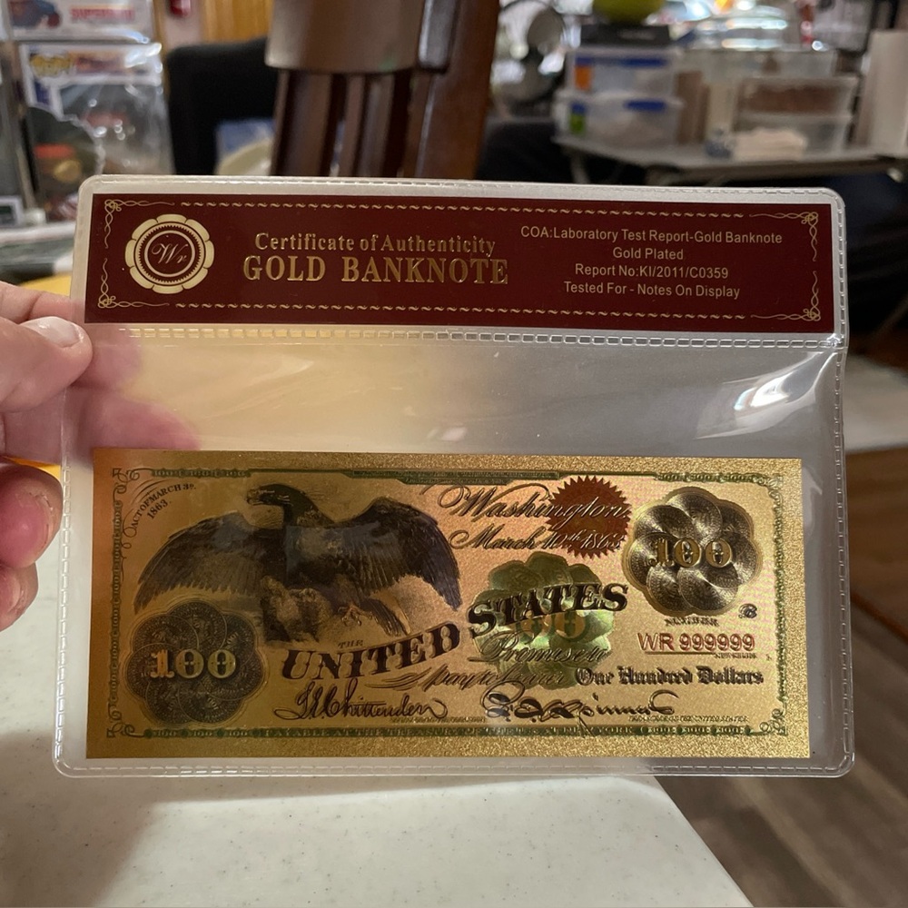 Gold Banknote with Eagle Design